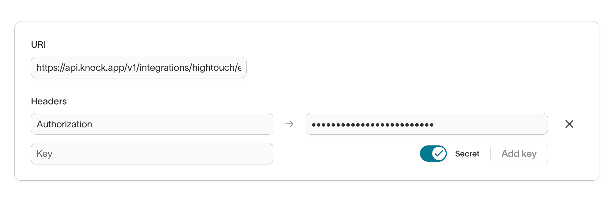 Configure the destination URI